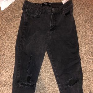 Black Distressed Hollister Jeans
